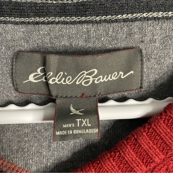 Eddie Bauer Men's Red 100% Cotton Crewneck Knit Sweater - Picture 5 of 7